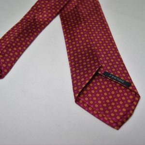 Sevenfold ties – Twill – printed – Light Bordeaux background – Classic design - COD.T7P021 – 100% silk – made in Italy 2