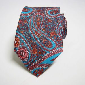 Sevenfold ties – Twill – printed – Avion background – Cashmere design - COD.T7P028 – 100% silk – made in Italy
