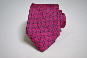 Sevenfold ties – Twill – printed – Fucsia background – Classic design - COD.T7P030 – 100% silk – made in Italy