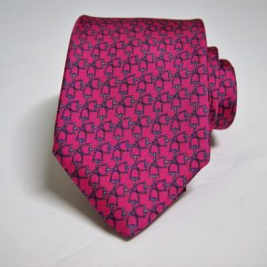 Sevenfold ties – Twill – printed – Fucsia background – Classic design - COD.T7P030 – 100% silk – made in Italy