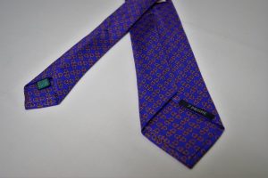 Cravatta – Settepieghe - Twill ¬– Fondo Viola – Disegno cashmere - COD.T7P029 – seta 100% - made in Italy 2