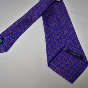 Sevenfold ties – Twill – printed – Violet background – Classic design - COD.T7P029 – 100% silk – made in Italy 2
