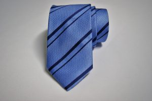 Jacquard ties - Light Blue - fine stripes - COD.N129 - Made in Italy - silk 100%