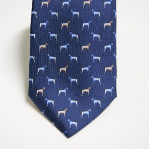 Cravatta – Twill ¬– Fondo Blu – Disegno Animaletti – Cane - COD.N141 – seta 100% - made in Italy 2