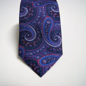 Cravatta – Twill ¬– Fondo Blu – Disegno Cashmere - COD.N146 – seta 100% - made in Italy 2