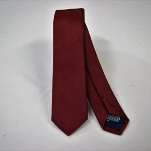 Jacquard ties cm.4,5 – bordeaux – unicolor - COD.N5004 - 100% silk - made in Italy