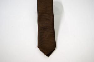 Cravatta – Jacquard cm.4,5 ¬– Marrone – Tinta Unita - COD.N5013 – seta 100% - made in Italy 2