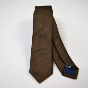 Jacquard ties cm.4,5 – brown – unicolor - COD.N5013 - 100% silk - made in Italy