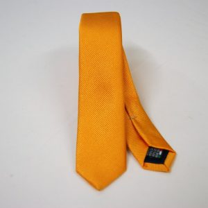 Jacquard ties cm.4,5 – orange – unicolor - COD.N5002 - 100% silk - made in Italy