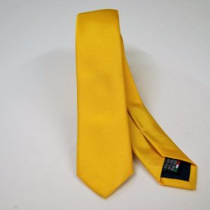 Jacquard ties cm.4,5 – yellow – unicolor - COD.N5001 - 100% silk - made in Italy