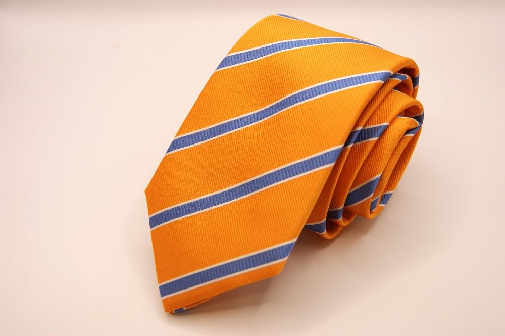 Jacquard Ties Orange Background Stripe Design 100% silk COD.N157 - A&D Ties