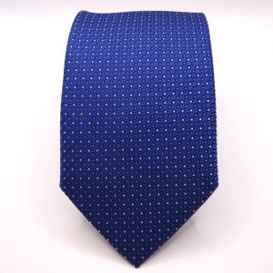 Jacquard Ties – Electric Blue Background – Classic Design - COD.N163 – 100% silk – made in Italy 2