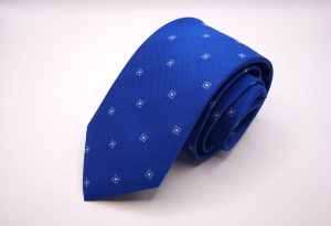 Jacquard Ties – Electric Blue Background – Classic Design - COD.N166 – 100% silk – made in Italy