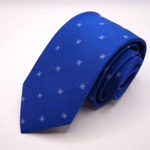 Cravatta – Jacquard ¬– Fondo Blu Elettrico – Disegno Classico - COD.N166 – seta 100% - made in Italy