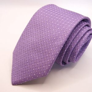 Jacquard Ties – Liliac Background – Classic Design - COD.N161 – 100% silk – made in Italy