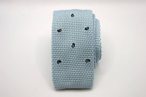 Knitted Ties – Classic design – Light blue -Blue - COD.MU010 – 100% silk – made in Italy