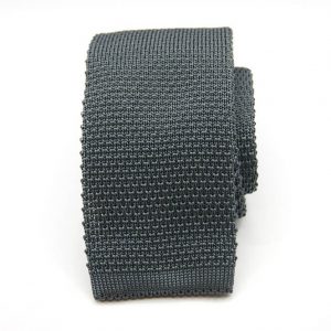 Knitted Ties – Unicolor – Dark Gray - COD.MU005 – 100% silk – made in Italy