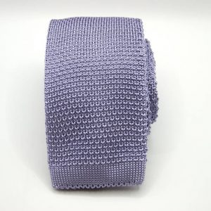 Knitted Ties – Unicolor – Liliac - COD.MU004 – 100% silk – made in Italy