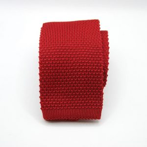 Knitted Ties – Unicolor – Red - COD.MU007 – 100% silk – made in Italy