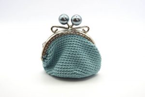 Crochet Coin Purse - Woman - Light Blue - Cotton 100% - Made in Italy – COD.PTM001