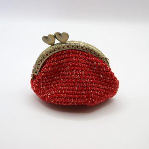 Crochet Coin Purse - Woman - Red Gold - Cotton 100% - Made in Italy – COD.PTM007
