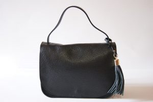 Borsa – Tinta Unita – Nero - Donna – Pelle 100% - Made in Italy – COD.605N