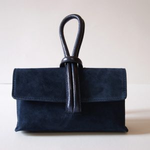 Unicolor Bag Blue - Woman – Suede - Leather 100% - Made in Italy – COD.NDB