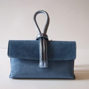 Unicolor Bag Light Blue - Woman – Suede - Leather 100% - Made in Italy – COD.NDA