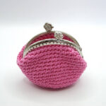 Crochet Coin Purse Pink Handmade cm.9x9 Cotton 100% Made in Italy COD.PTM005