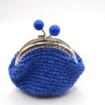 Crochet Coin Purse Electric Blue Handmade cm.10x10 Cotton 100% Made in Italy COD.PTM003