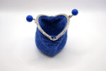 Crochet Coin Purse Electric Blue Handmade cm.10x10 Cotton 100% Made in Italy COD.PTM003 - Image 2