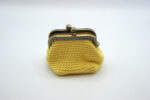 Portamonete Donna Giallo Uncinetto fatto a mano cm.8x6 Cotone 100% Made in Italy COD.PTM004