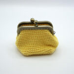 Crochet Coin Purse Yellow Handmade cm.8x6 Cotton 100% Made in Italy COD.PTM004
