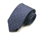 Cravatta Extralunga Blu-Bianco seta 100% Made in Italy COD.CRX011
