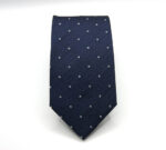 Extra Long ties Blue White 100% silk Made in Italy COD.CRX011 - Image 2