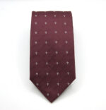 Extra Long ties Bordeaux background 100% silk Made in Italy COD.CRX016 - Image 2