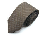 Cravatta Extralunga Marrone-Azzurro seta 100% Made in Italy COD.CRX023