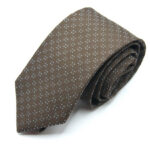 Cravatta Extralunga Marrone-Azzurro seta 100% Made in Italy COD.CRX023