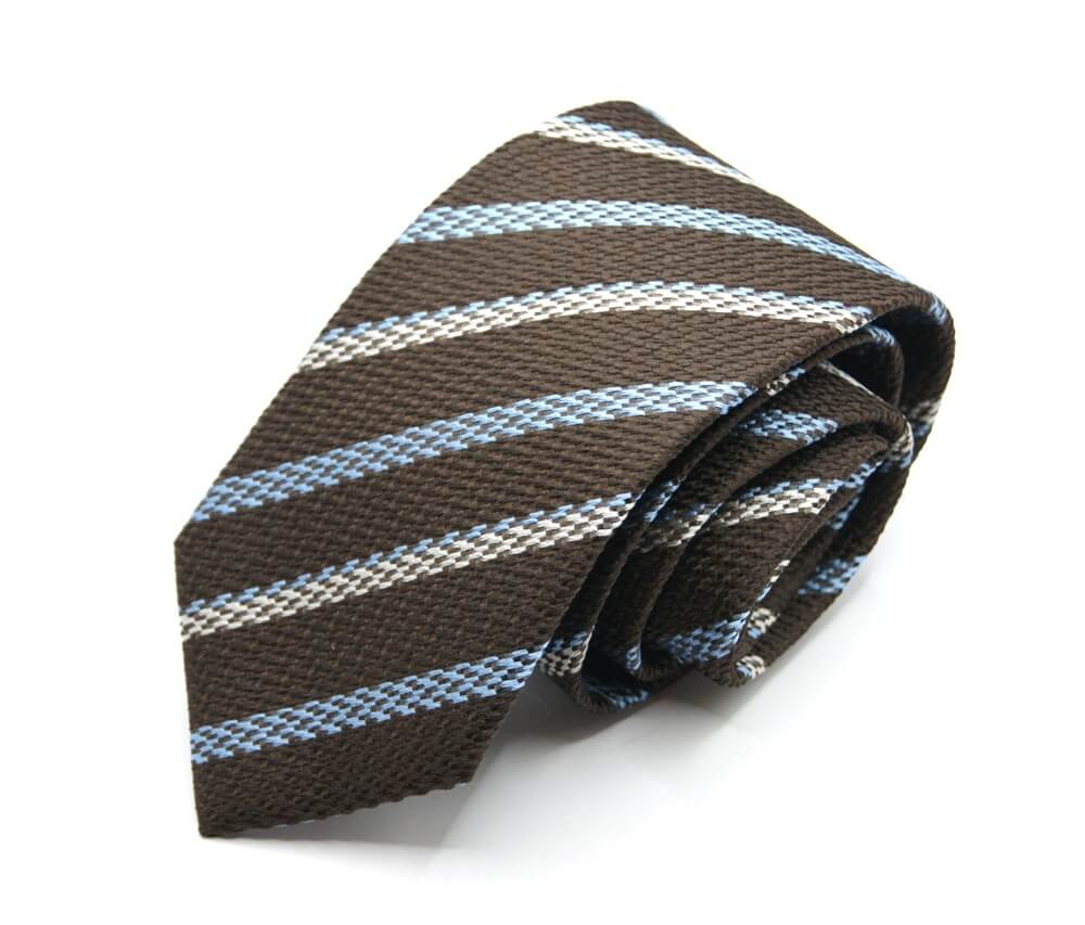 Extra-Long-Ties-Brown-Light-Blue-Stripes-Design-Made-in-Italy-Silk-100-COD.CRX022.jpg Extra Long ties Brown Background 100% silk Made in Italy COD.CRX022 - Image 1