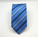 Cravatta Extralunga Azzurro seta 100% Made in Italy COD.CRX061 - immagine 2