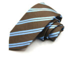 Jacquard ties Sevenfold Brown background 100% silk COD.7P030
