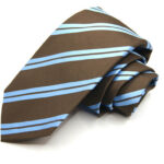 Jacquard ties Sevenfold Brown background 100% silk COD.7P030