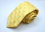 Jacquard Sevenfold tie Yellow background 100% silk COD.7P003