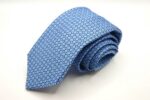 Cravatta Settepieghe Fondo Azzurro Jacquard seta 100% COD.7P004