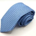 Cravatta Settepieghe Fondo Azzurro Jacquard seta 100% COD.7P004