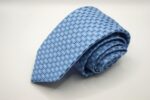 Cravatta Settepieghe Fondo Azzurro Jacquard seta 100% COD.7P006