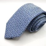 Jacquard Sevenfold ties Light Blue background 100% silk COD.7P035