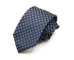 Cravatta Settepieghe Fondo Blu con Bianco Jacquard seta 100% COD.7P025