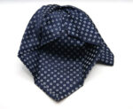 Jacquard Sevenfold ties Blue background with White 100% silk COD.7P025 - Image 2