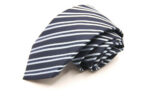 Cravatta Settepieghe Fondo Blu con Bianco e Azzurro Jacquard seta 100% COD.7P020